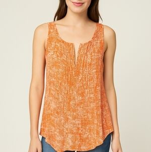NWT Sanctuary Orange and white Sleeveless Top